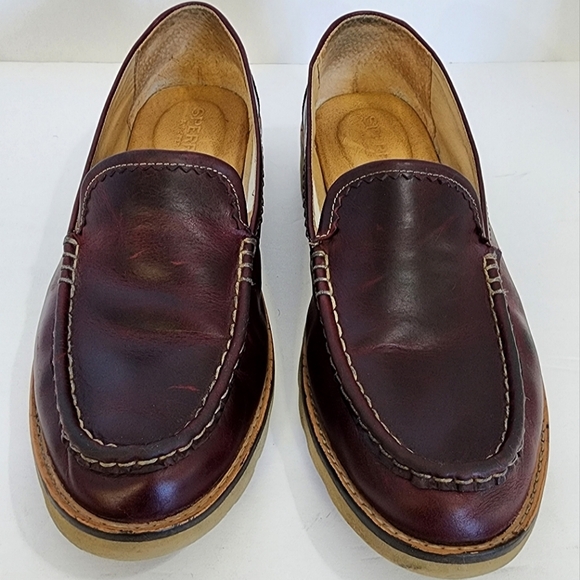 Sperry Women's Burgundy Preppy Slip-On Comfy Leather Loafers Side-In, sz 8.5 - Picture 1 of 13